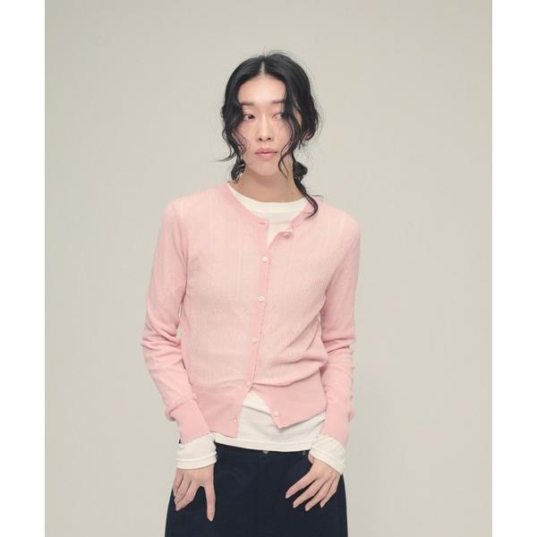 カーディガン 「eL」12G Jacquard Sheer Cardigan/650151 レディー...