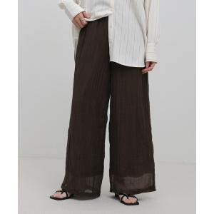 パンツ ワッシャーシアーリラックスパンツ レディース
