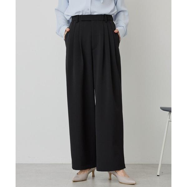 パンツ 「イージーケア」タックストレートパンツ レディース