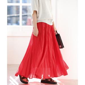 スカート 「26SS新作」コットンボイルクリンクルマーメイドスカート