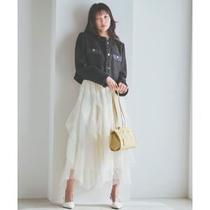 スカート 「再入荷予約受付中」ラッフルフリルチュールスカート