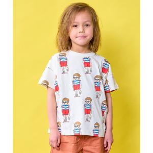 tシャツ 総柄ワイド半袖Tシャツ キッズ 子供服 男の子 女の子