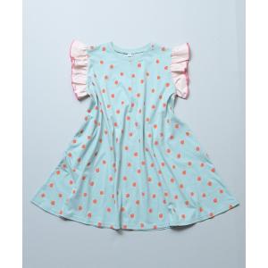 ワンピース サテンフリルショルダーワンピース キッズ 子供服 女の子