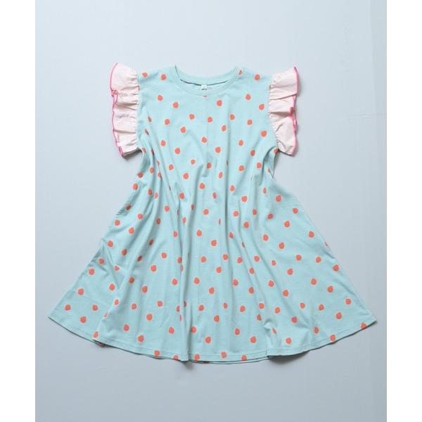 ワンピース サテンフリルショルダーワンピース キッズ 子供服 女の子