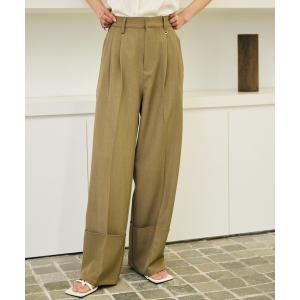 スラックス パンツ ターンバックスラックスパンツ レディース