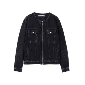 デニムジャケット gジャン WASHED DENIM COLLARLESS JACKET メンズ