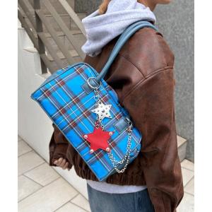 トートバッグ 「UNISEX」星チャーム付きアソート柄ボストンBAG レディース メンズ