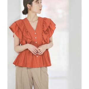 ブラウス シャツ ウォーターエッジフリルブラウス レディース