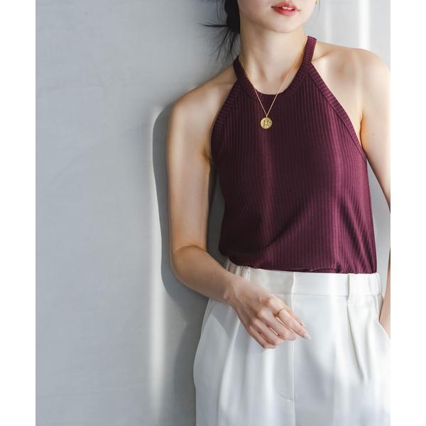 タンクトップ ノースリーブ アニヴェンリブカップ付きアメスリタンク レディース