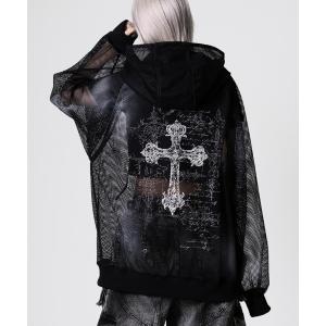 パーカー 「REFLEM/レフレム」顔料加工メッシュZIPフーディー/ジップパーカー レディース メンズ