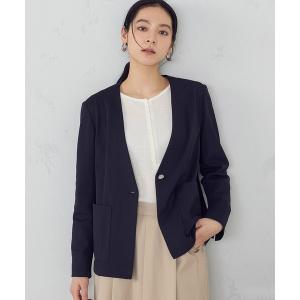 ジャケット ノーカラージャケット 鹿の子ノーカラージャケット レディース