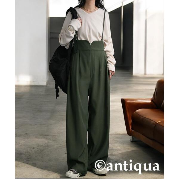 「antiqua」 オーバーオール R カーキ レディース