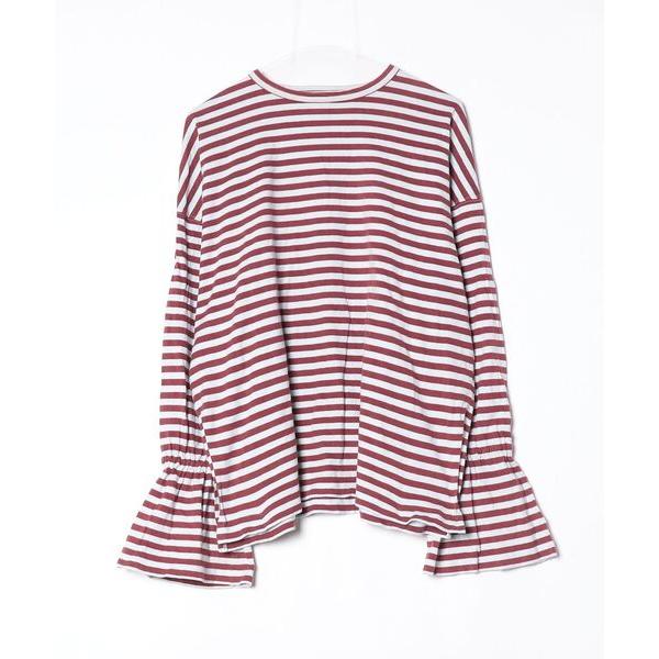 「MATURED」 ボーダー柄長袖カットソー FREE レッド レディース