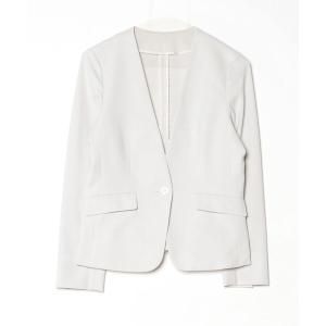 「INED CLARO」 ノーカラージャケット 9号 グレー レディース