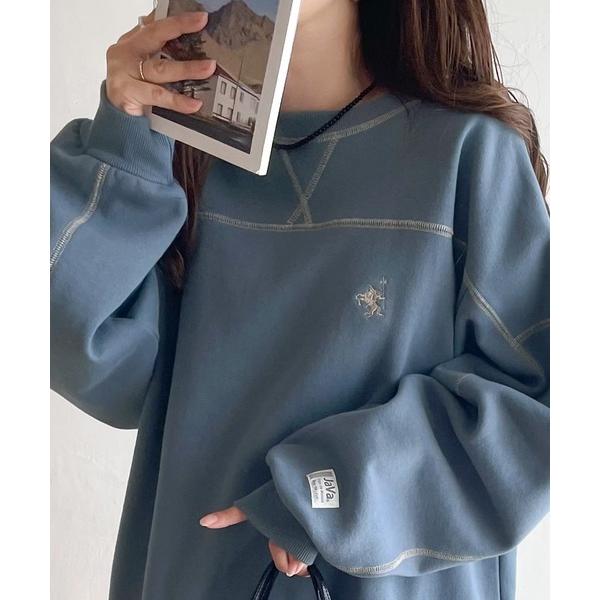 「Java」 スウェットカットソー MEDIUM ブルー レディース