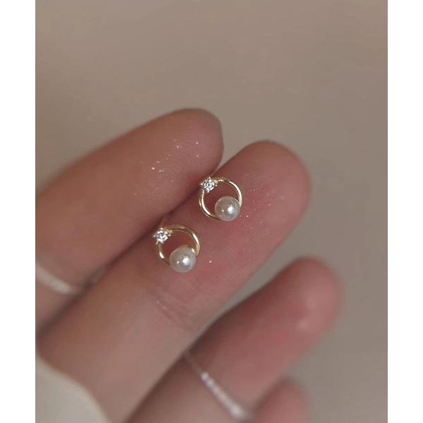 パール ピアス YU-KA:パールサークルミニピアス Pearl circle mini pierc...