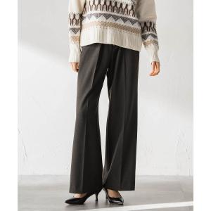 パンツ 両面起毛ドロストワイドパンツ レディース
