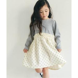 ワンピース フロントボタンドッキングワンピース キッズ 子供服 女の子