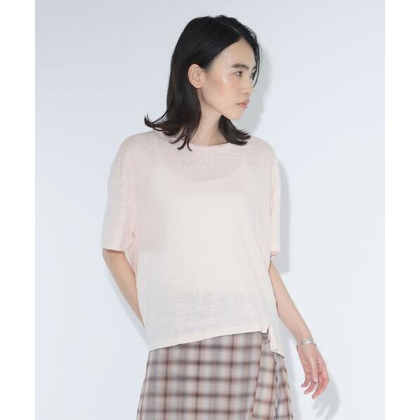 tシャツ 半袖 「7/16値下げ」ベルギー リネン ショートスリーブ「イージーケア」 レディース