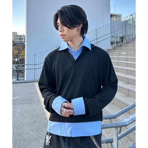 シャツ レイヤードライクプルオーバーシャツ メンズ レディース