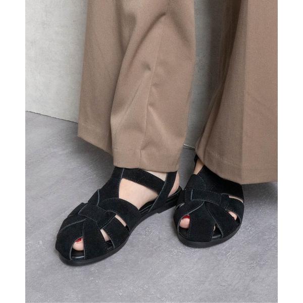 サンダル バックベルトグルカフラットサンダル レディース