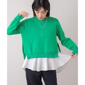 トレーナー スウェット ニットセットレイヤードプルオーバー レディース