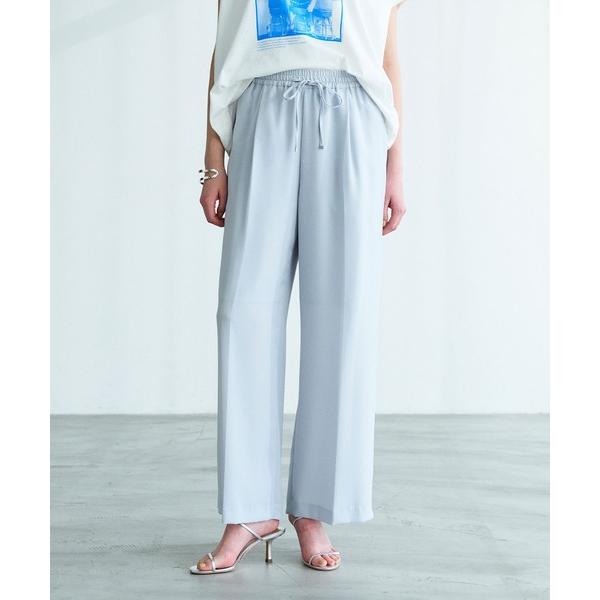 パンツ バックサテンストレッチイージーパンツ レディース