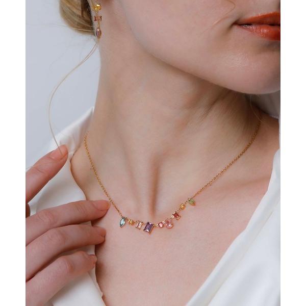 ネックレス 「金属アレルギー対応ノットアレプラス」カラージルコニアネックレス「NOP0154」 レデ...