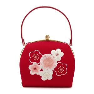 卒業式 ちりめん×刺繍の和モダンな振袖バッグ レディース