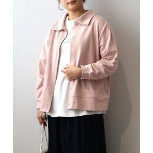 ブルゾン アウター 「L〜5L 大きいサイズ」ソフト裏毛スタンドカラーブルゾン レディース