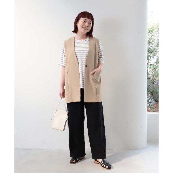 パンツ 「L〜5L 大きいサイズ」ストレッチカルゼセンターシームワイドパンツ レディース