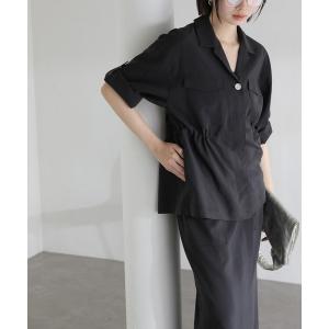 コート アウター 「洗える」リネン混ワークシャツジャケット レディース