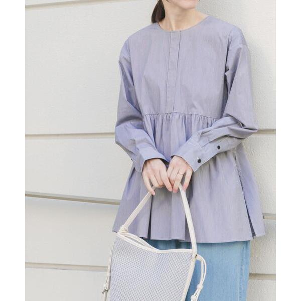 ブラウス シャツ 「UVカット/吸水速乾」ギャザーペプラムブラウス(楽着シリーズ) レディース
