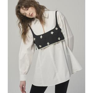 ブラウス シャツ Firsthand/ファーストハンド フレアシルエット スキッパー バルーンスリーブ シャツ レディース