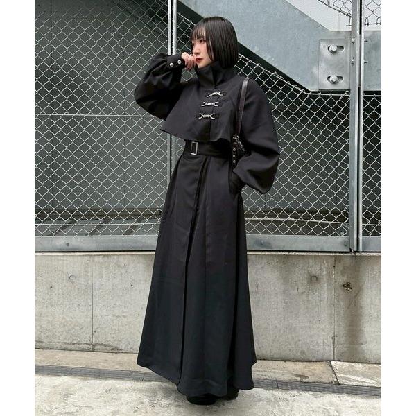 コート アウター 「Mavie..7」「3サイズ展開」スタンドネックロングフレアコート レディース