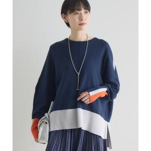 ニット セーター 配色ボックスシルエットニット レディース