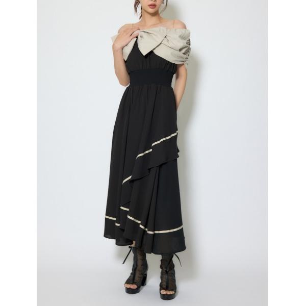 ワンピース フロントビッグリボンフレアワンピース 春服    夏服