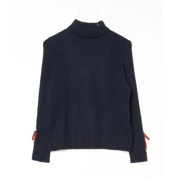 「&amp;LOVE」 タートルネックニット L ネイビー レディース