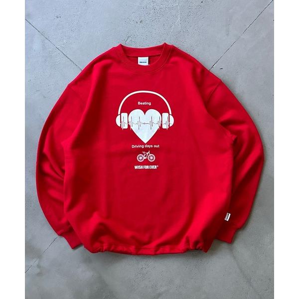 「WISH FOR EVER」 スウェットカットソー MEDIUM レッド メンズ
