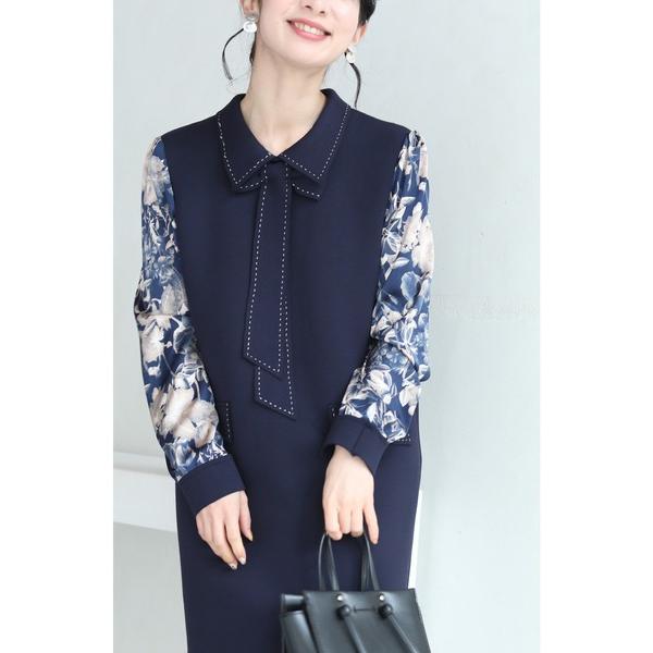 「CAWAII」 長袖ワンピース FREE ネイビー レディース