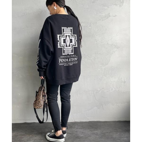 「PENDLETON」 スウェットカットソー X-LARGE ブラック レディース