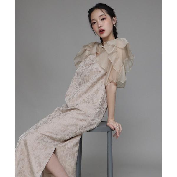 「J by blue」 コンビワンピース MEDIUM ベージュ レディース