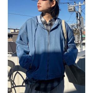 デニムジャケット gジャン フード付き ゆるっとビッグサイズ デニムブルゾン 「UNISEX ITEM」 レディース メンズ