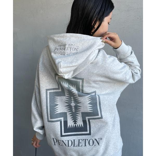 「PENDLETON」 プルオーバーパーカー L アッシュグレー レディース