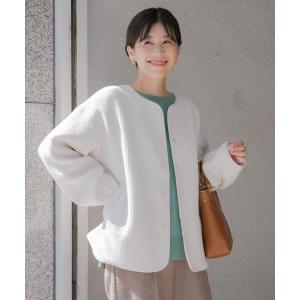 「URBAN RESEARCH DOORS」 ノーカラージャケット MEDIUM アイボリー レディース