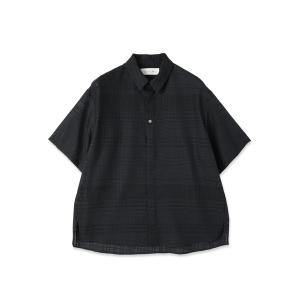 シャツ 半袖 Sheer Tile Check Chin Tab Short Sleeve Shirt メンズ レディース