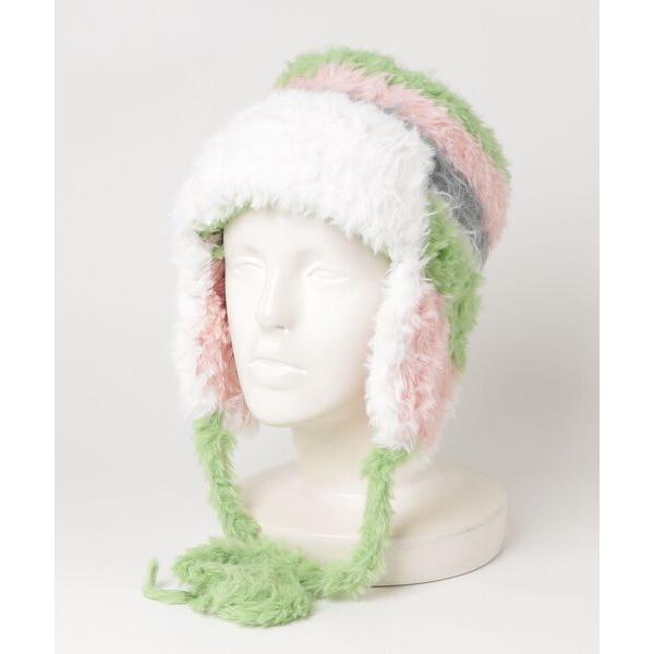 ニット帽 ニットキャップ 「HIKA」モヘア配色耳付きファーCAP レディース メンズ