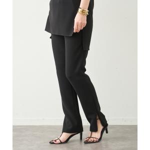 スラックス パンツ *トリアセジョーゼット スリムジップパンツ レディース