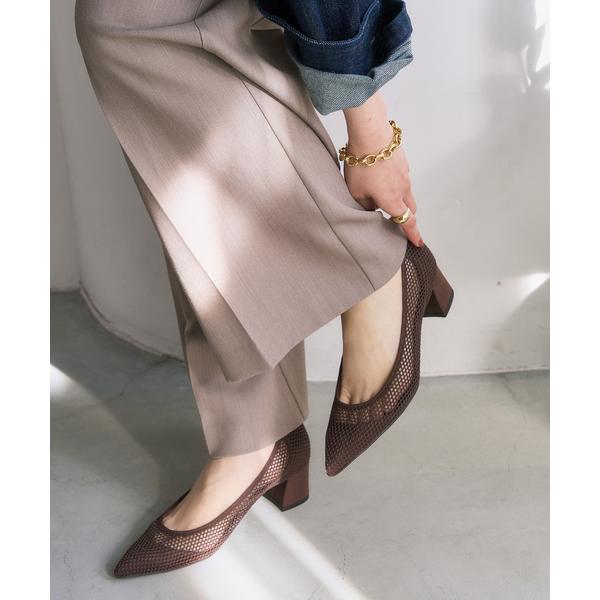 パンプス 「追加」4.5cmポインテッドネットパンプス