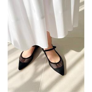 シューズ 「追加2」ポインテッドネットワンストラップフラット レディース